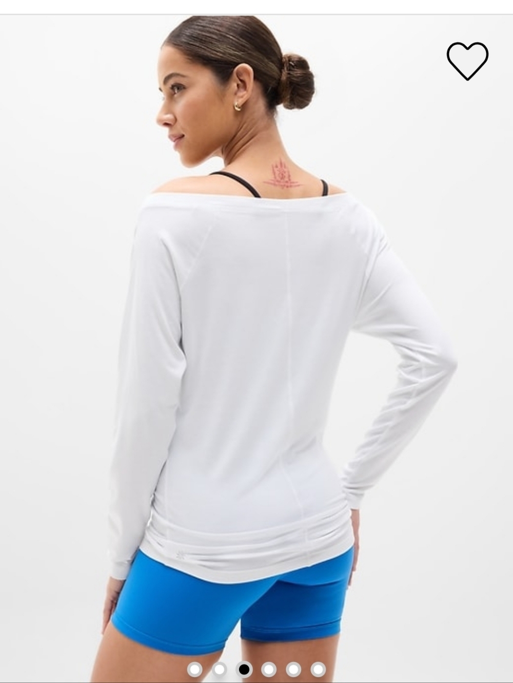 Athleta White Off-Shoulder Long Sleeve Top